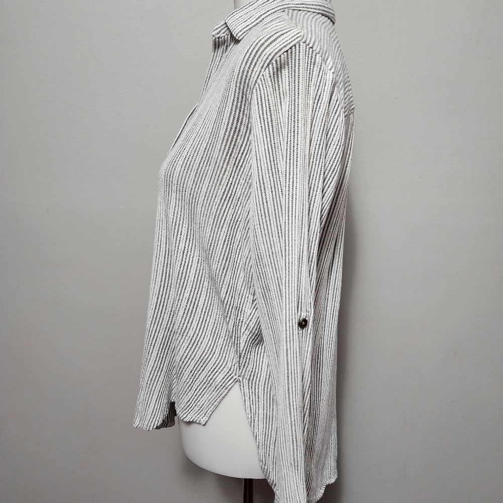 Sonoma gray stripe gauze popover size mp - Picture 4 of 8